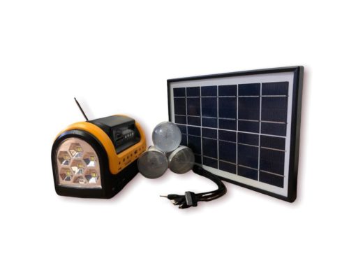 Radio AMFM con Panel Solar Bluetooth 3 Lamparas LED Linterna y Control Remoto