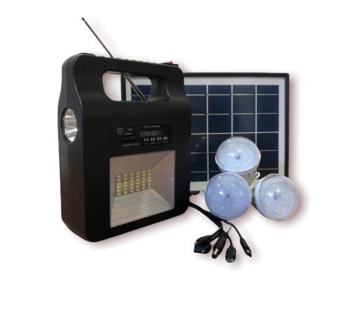 radio am fm con panel solar luces led linterna bluetooth cargador celular